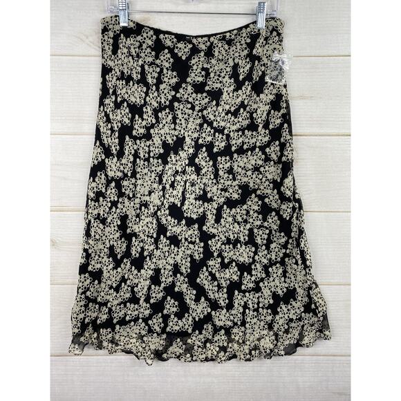 Vtg Ice 100% Silk Skirt Womens XL Floral Design Lined Beaded Lightweight New! - Picture 1 of 7